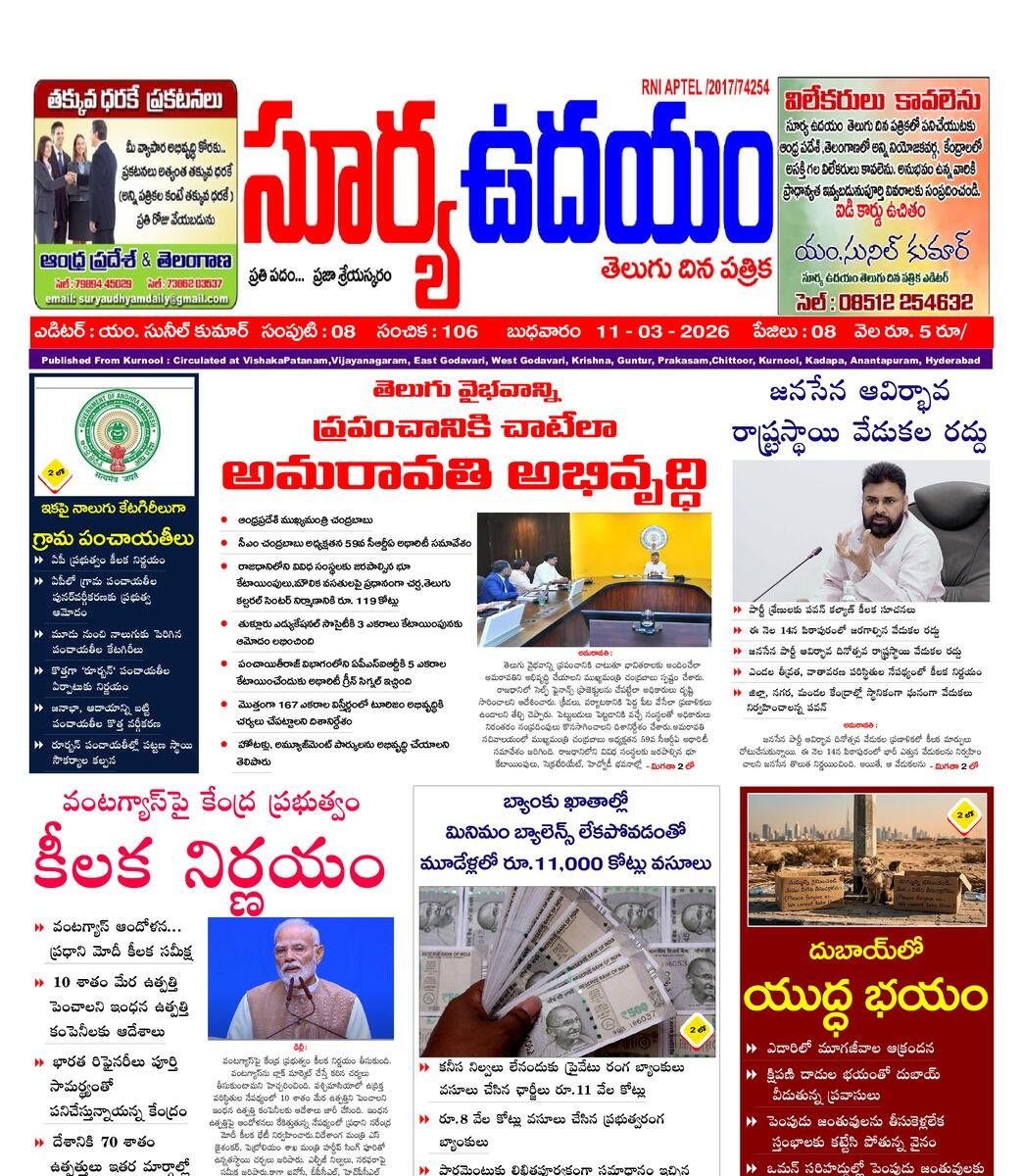 SURYA UDHAYAM EPAPER